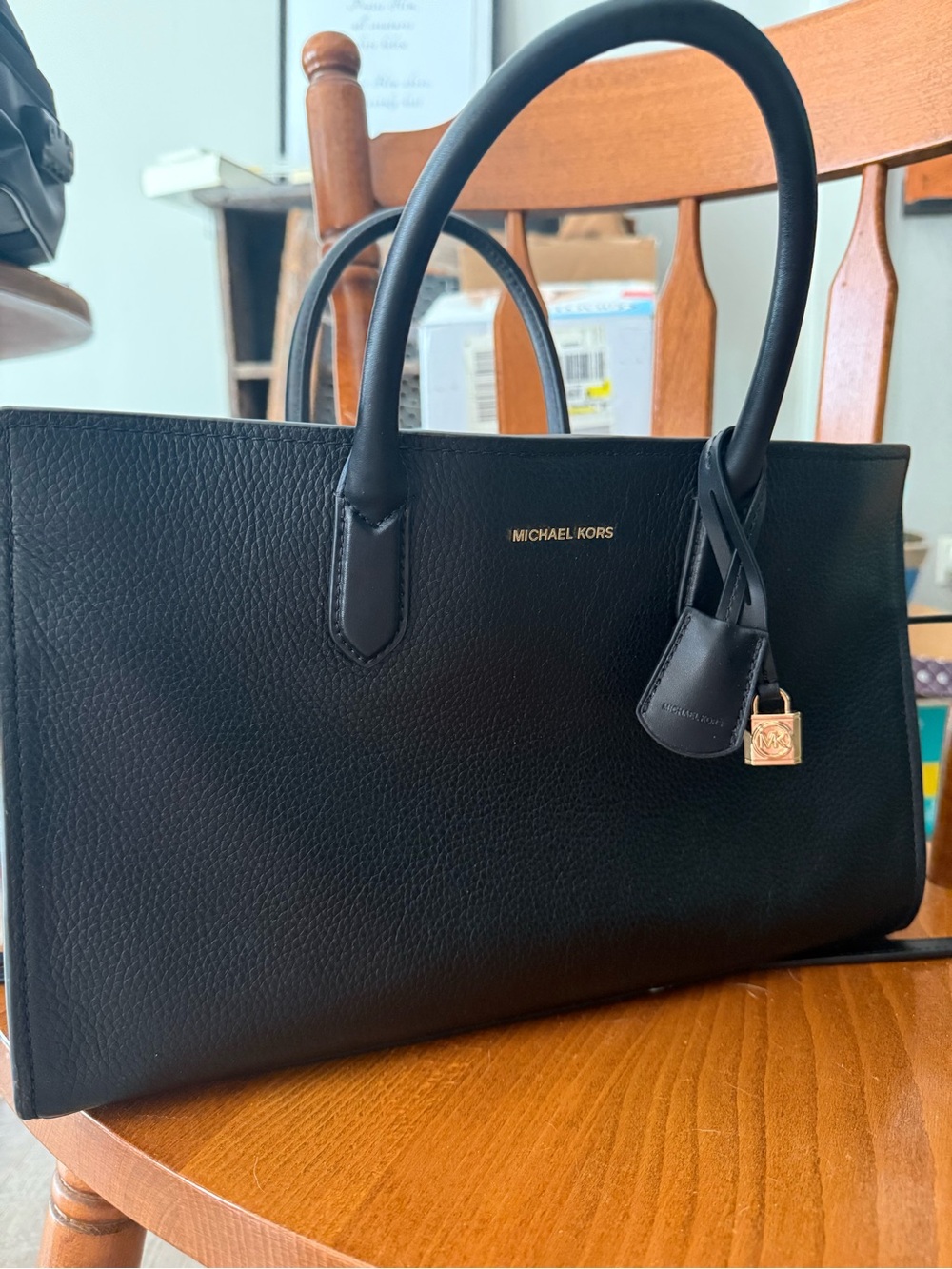 Michael Kors Black Leather Satchel